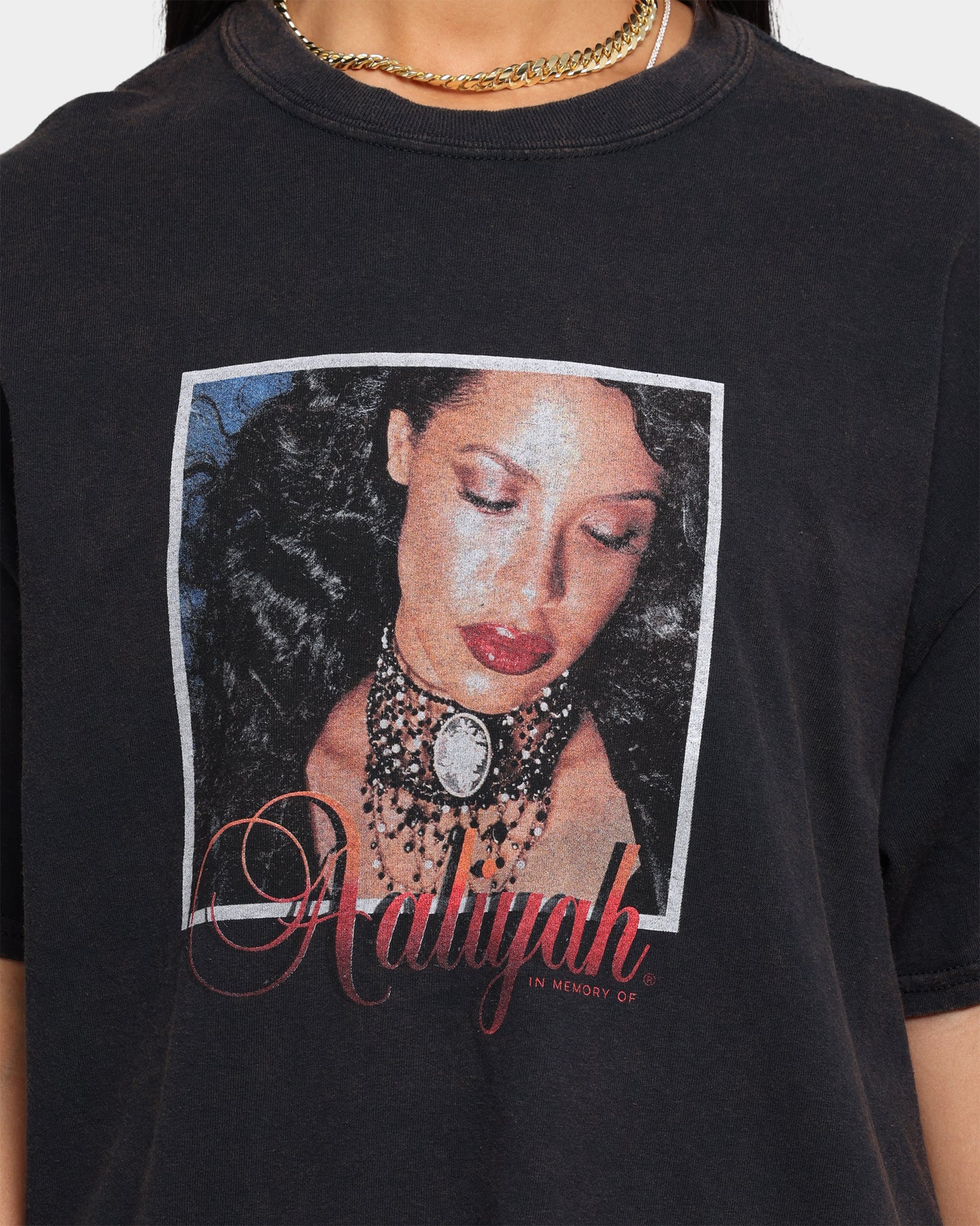 Aaliyah Photo Vintage T-Shirt Black Wash | Culture Kings NZ