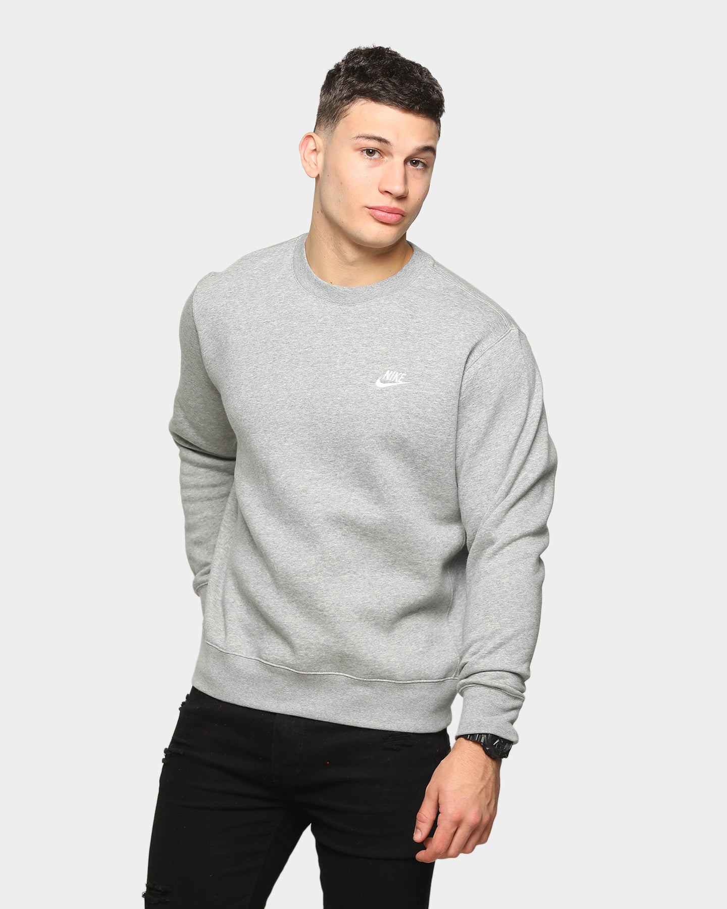 nike gray club crew neck sweatshirt