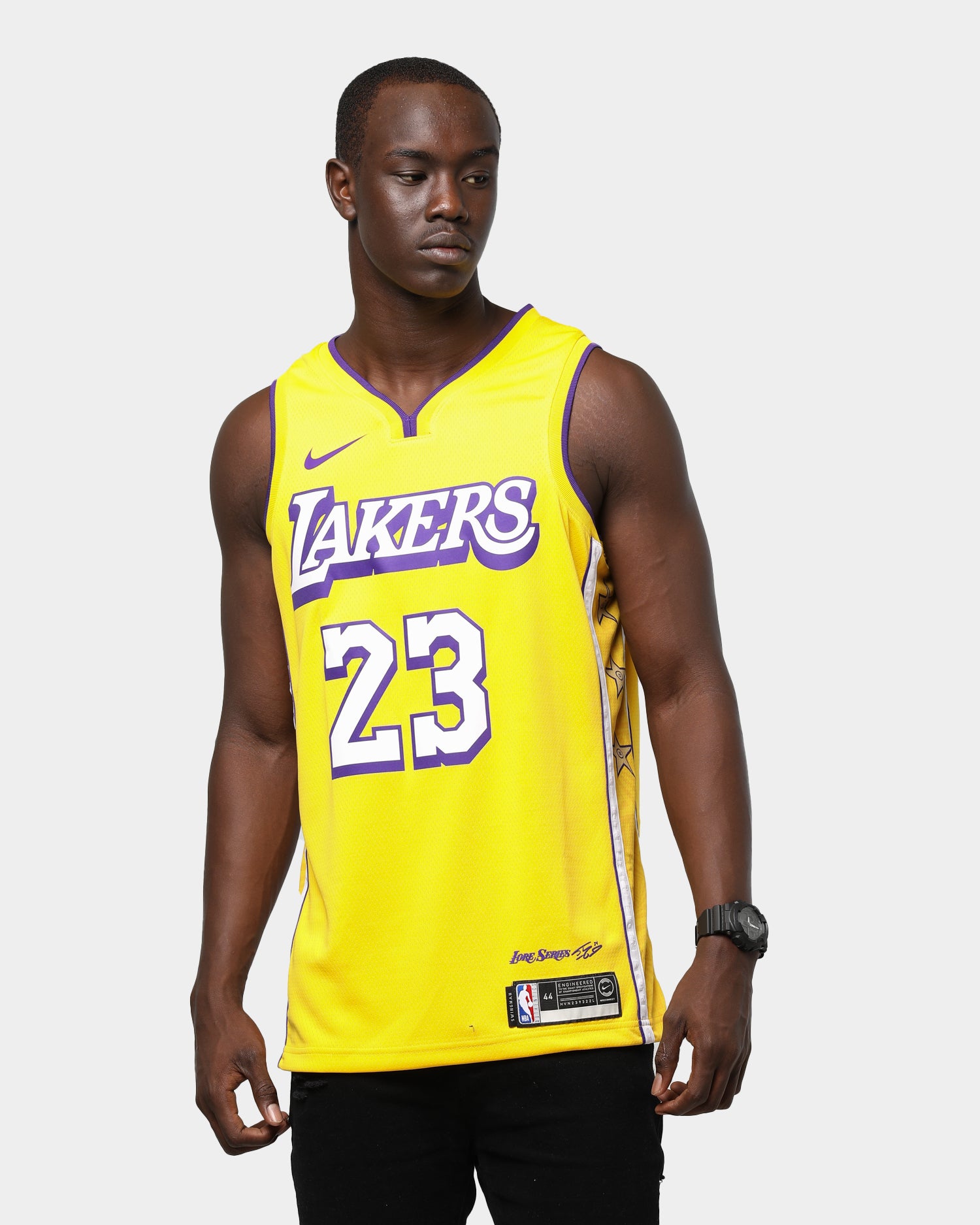 Nike Lebron James Swingman Jersey 23 LA Lakers Purple Gold AA7097
