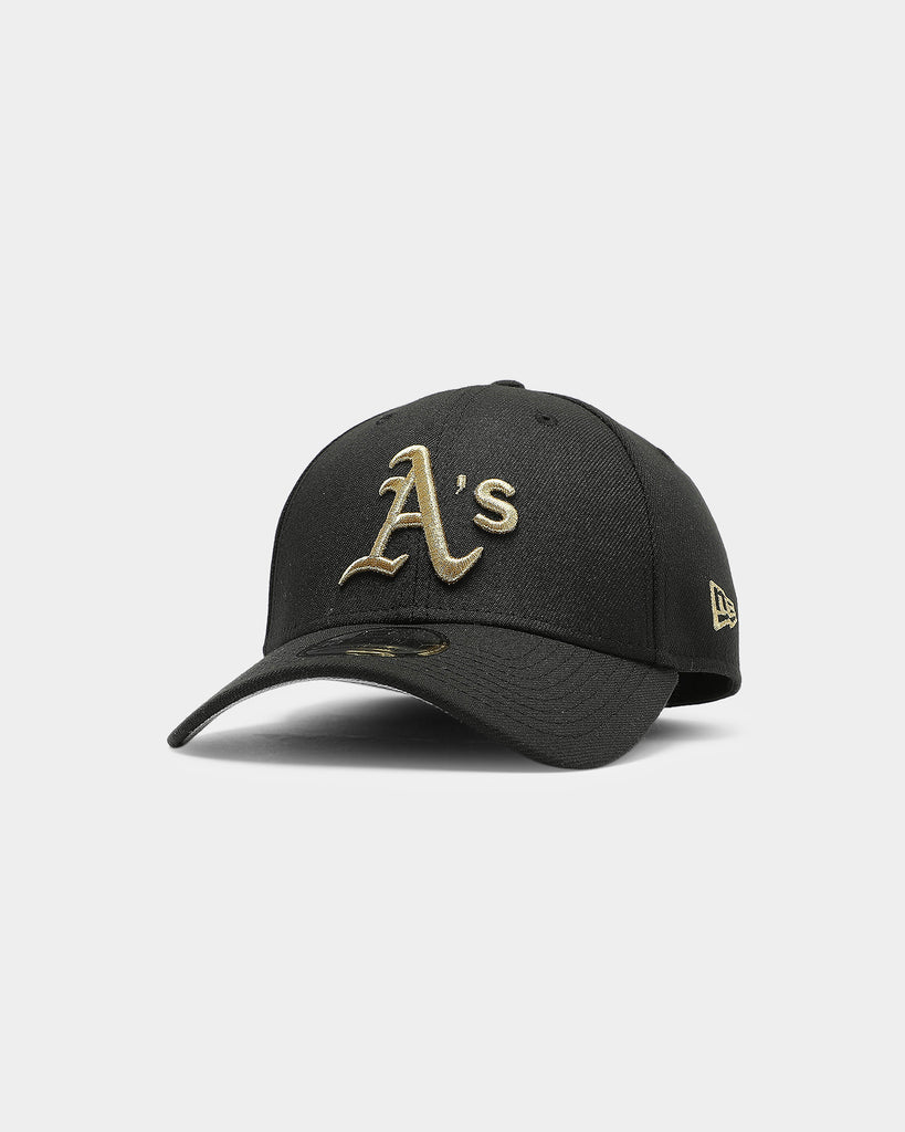 New Era Oakland Athletics 39THIRTY Gold Logo Fitted Black