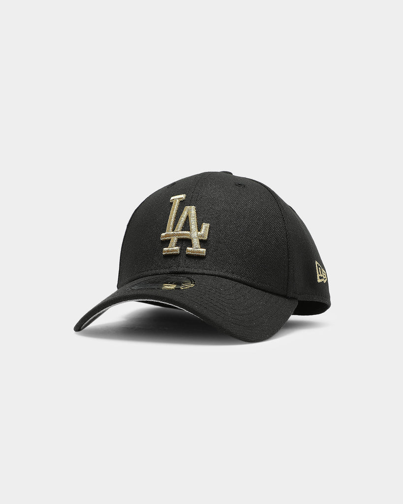 New Era Los Angeles Dodgers 39THIRTY Gold Logo Fitted Black