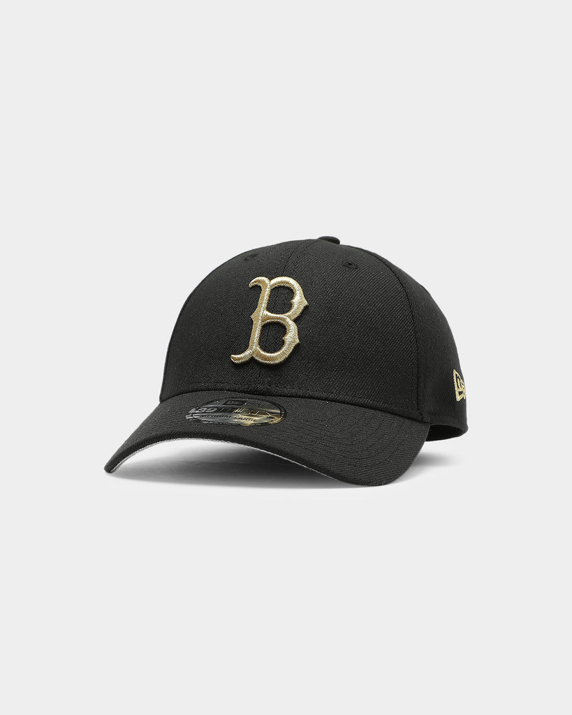 New Era Boston Red Sox 39THIRTY Gold Logo Fitted Black