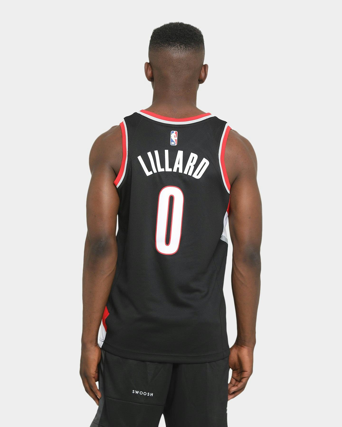 Nike Damian Lillard #0 Portland Trail Blazers Icon '20 Jersey Black/Un ...