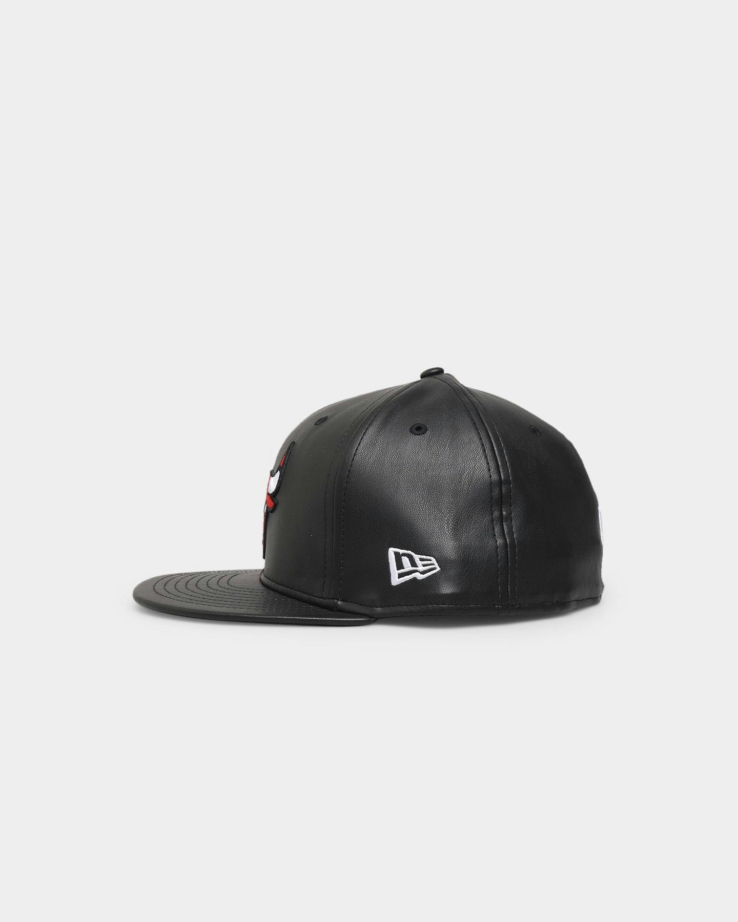 New Era Chicago Bulls 'PU Leather' 59FIFTY Fitted Black Leather