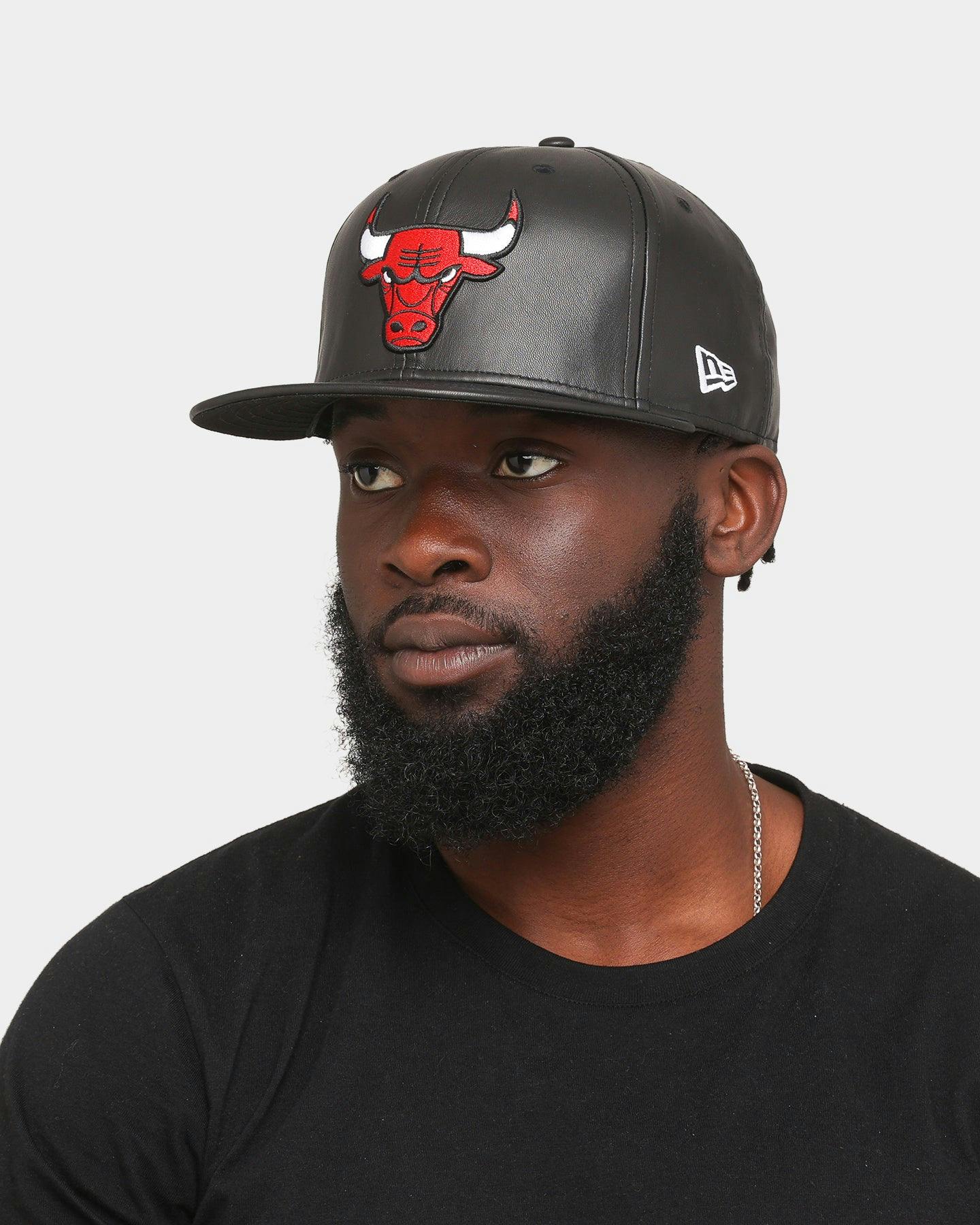 New Era Chicago Bulls 'PU Leather' 59FIFTY Fitted Black Leather