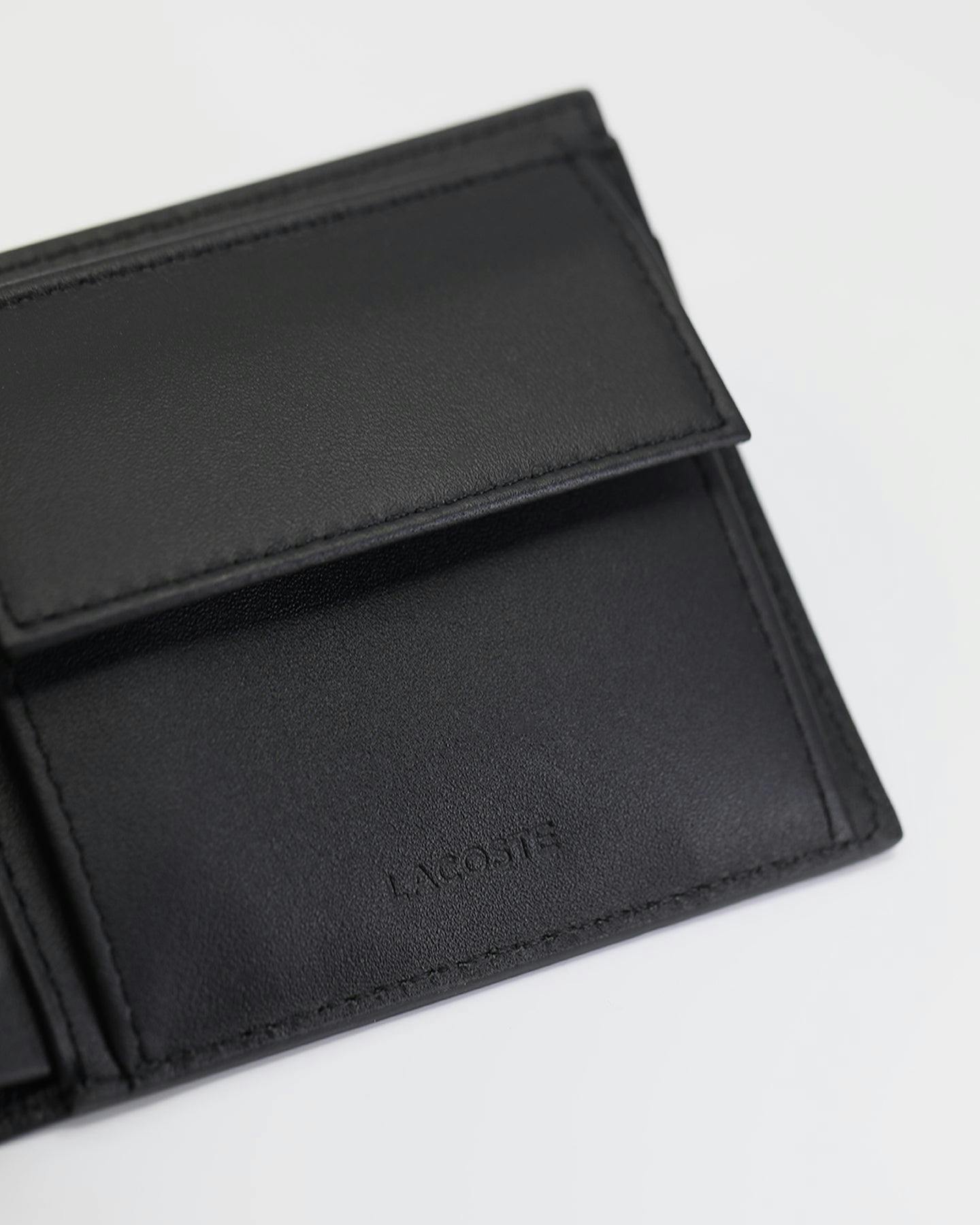 Lacoste Medium Billfold Coin Wallet Black Culture Kings NZ