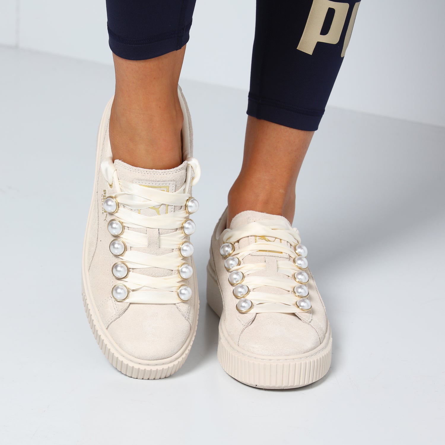 puma suede platform bling