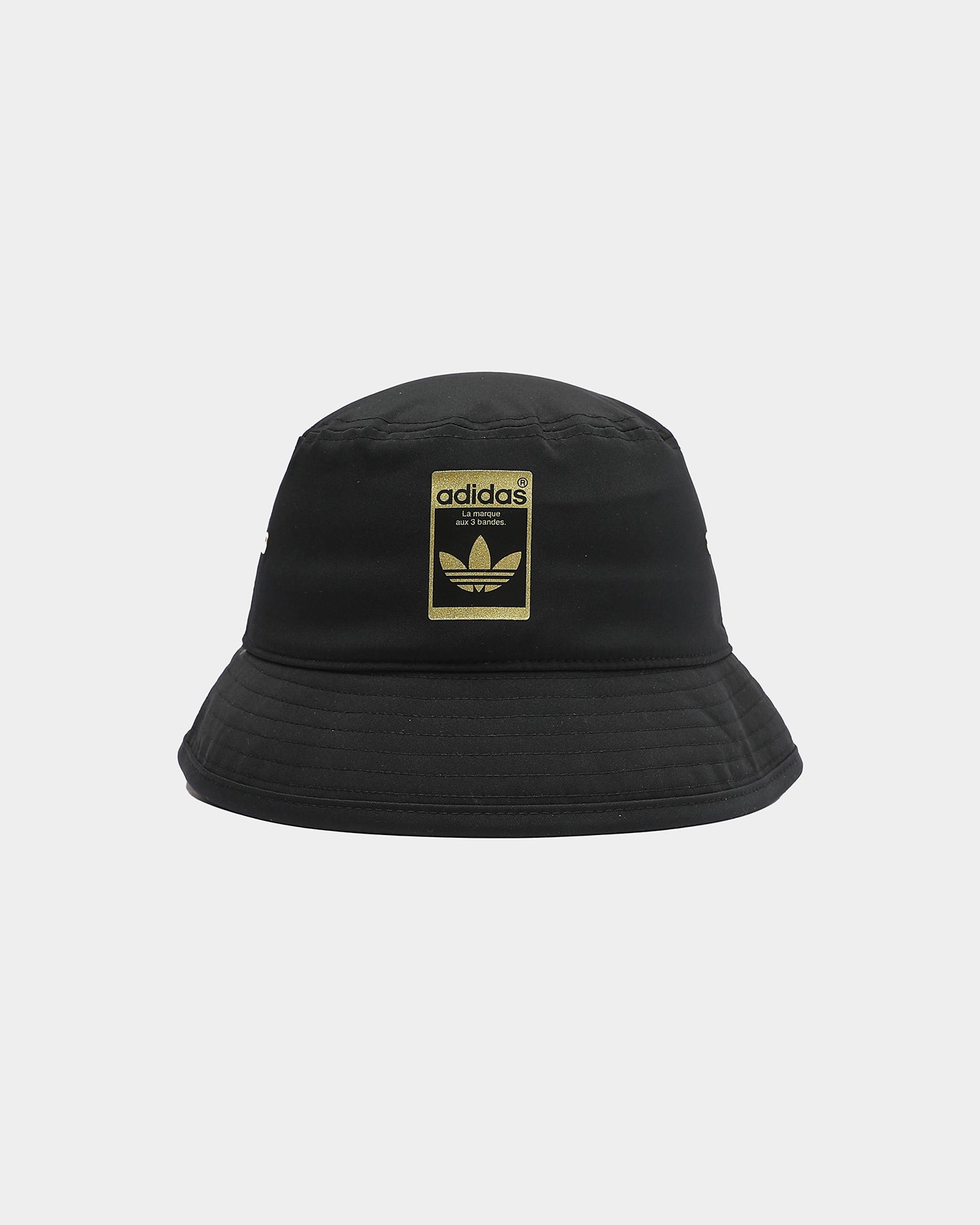 black and gold bucket hat