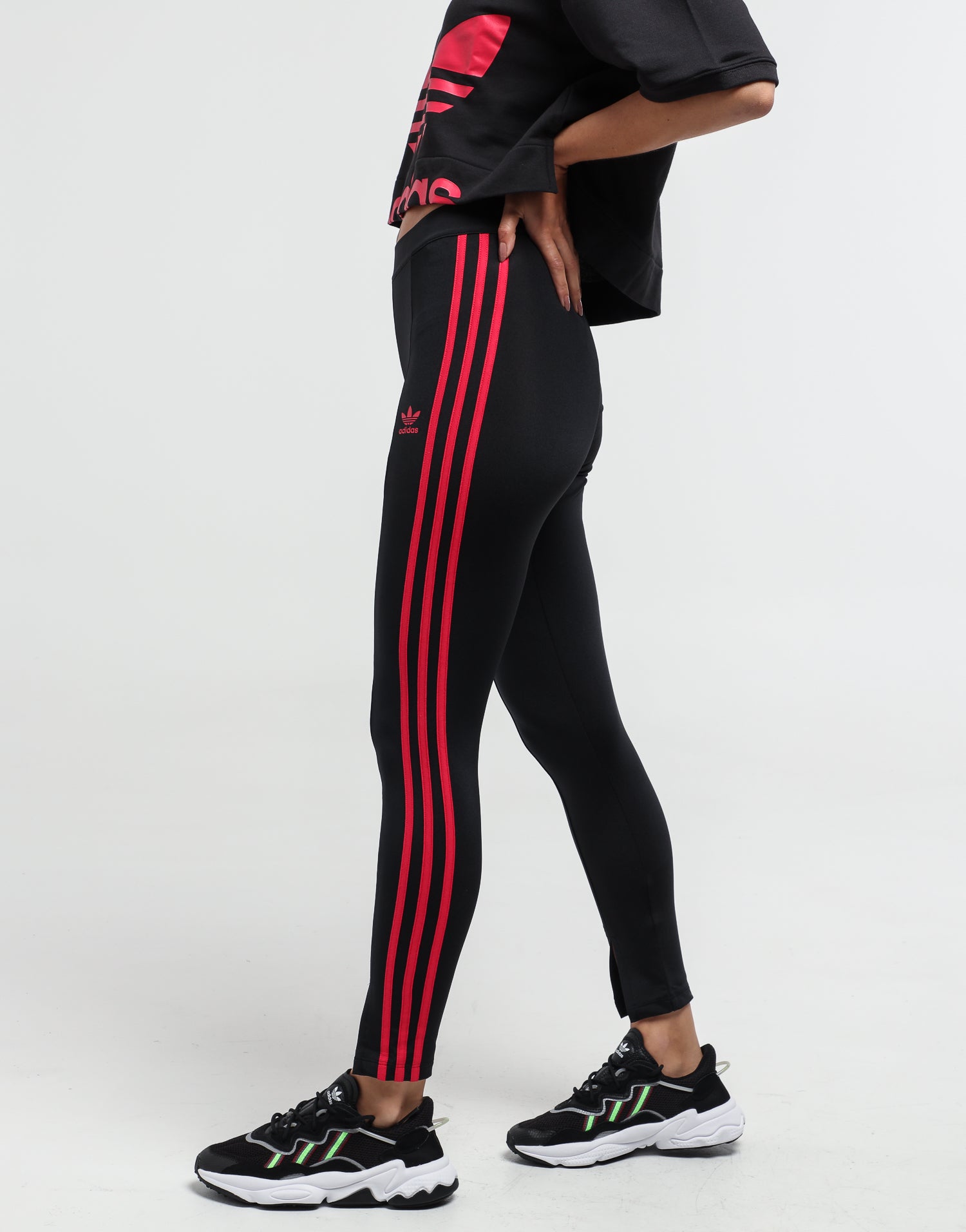 black and red adidas leggings