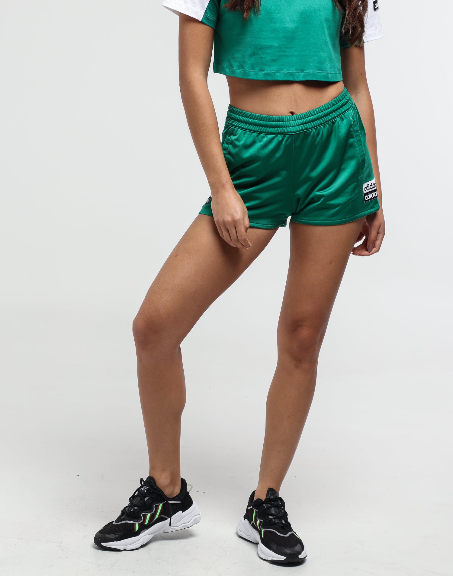 green adidas shorts womens