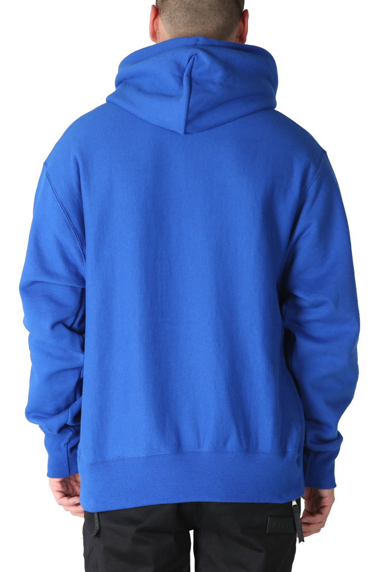 champion reverse weave blue hoodie