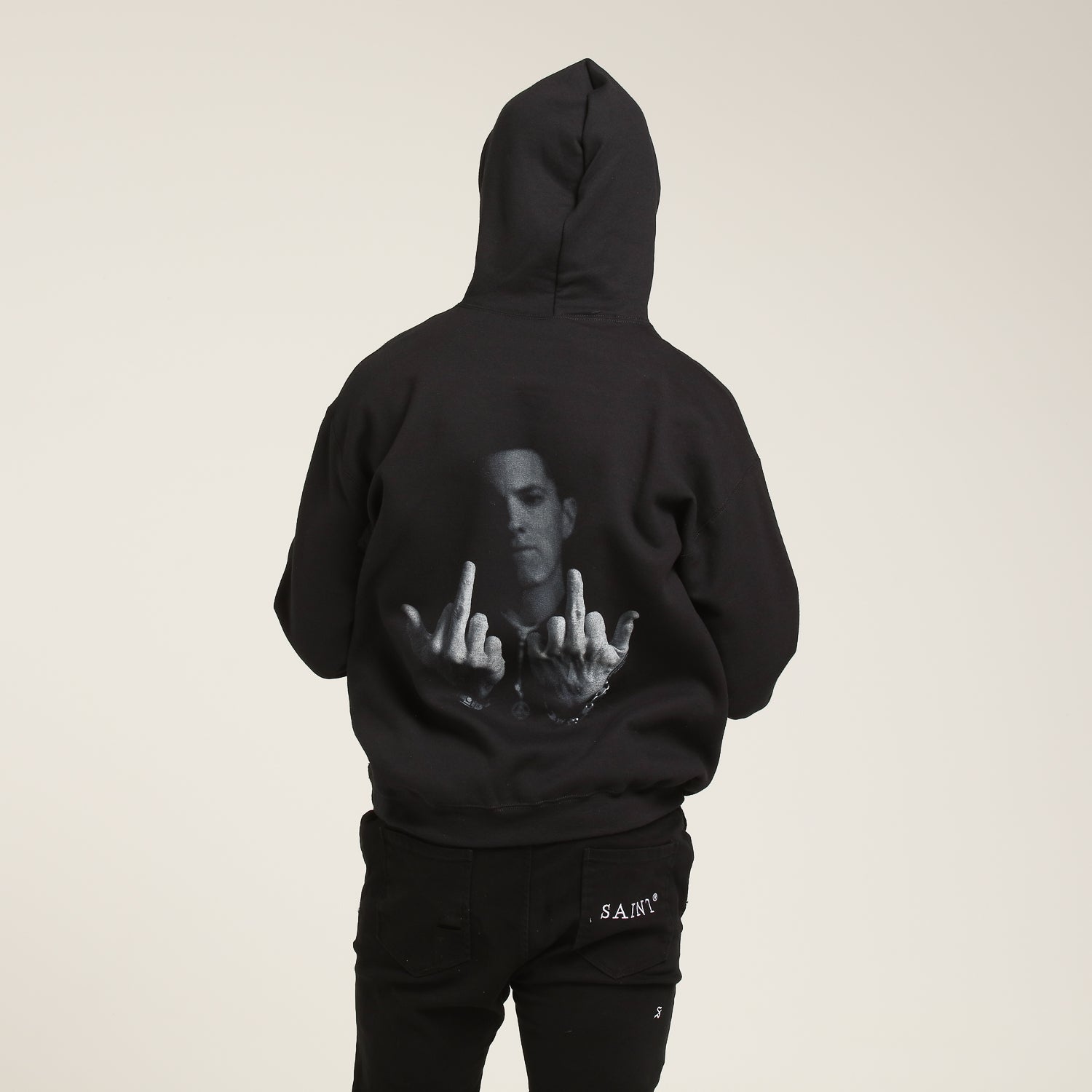 limited edition kamikaze black on black embroidered hoodie