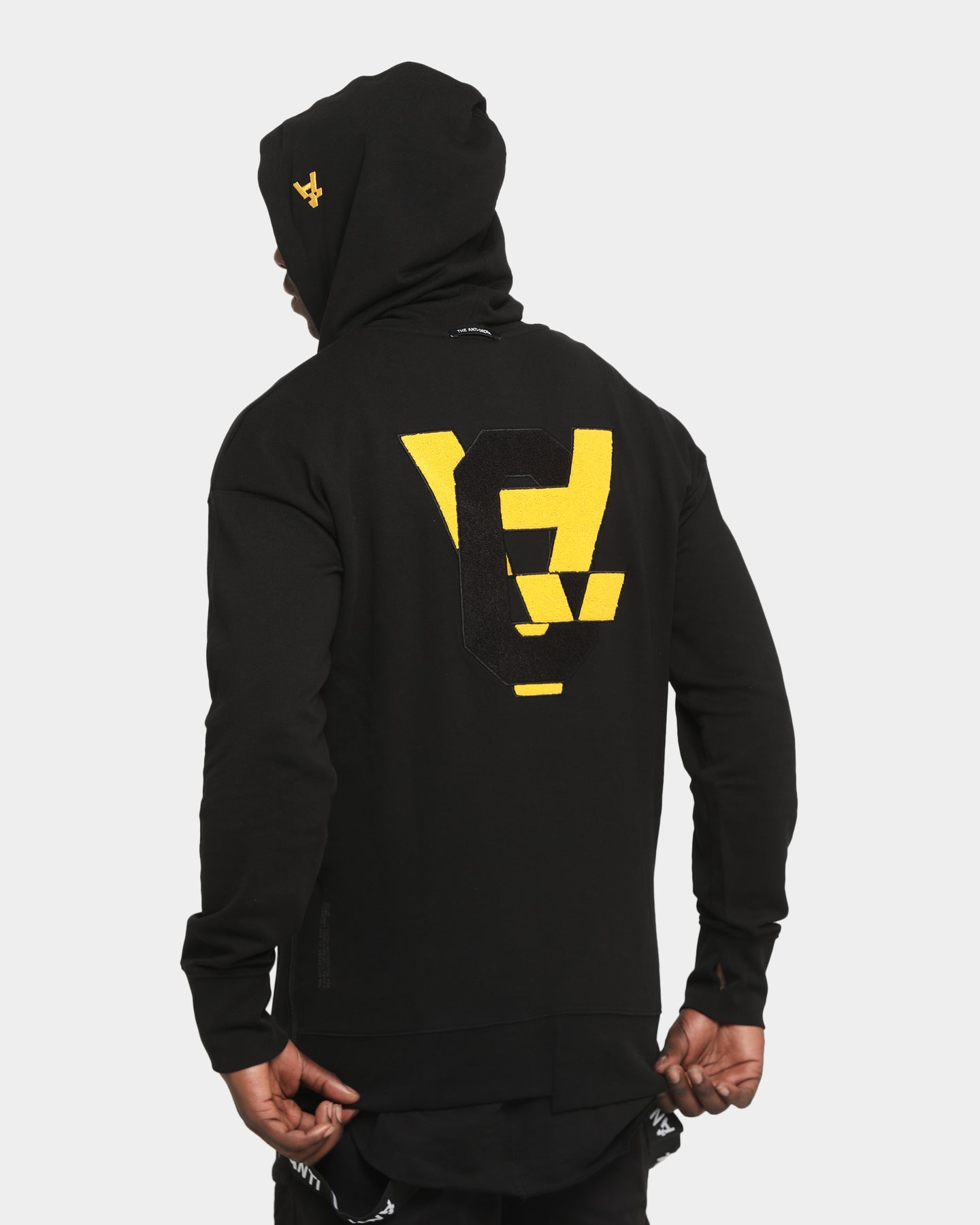 black yellow hoodie