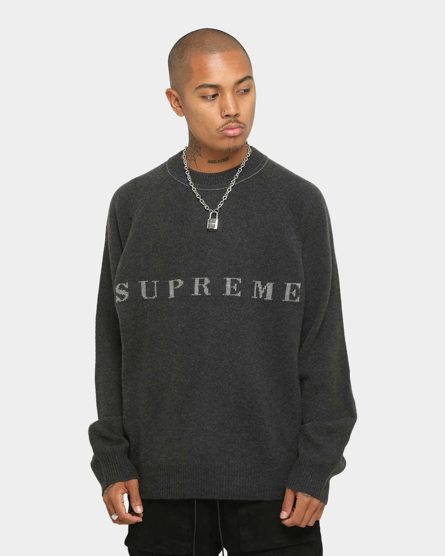 Supreme Stone Washed Sweater Black | Culture Kings NZ