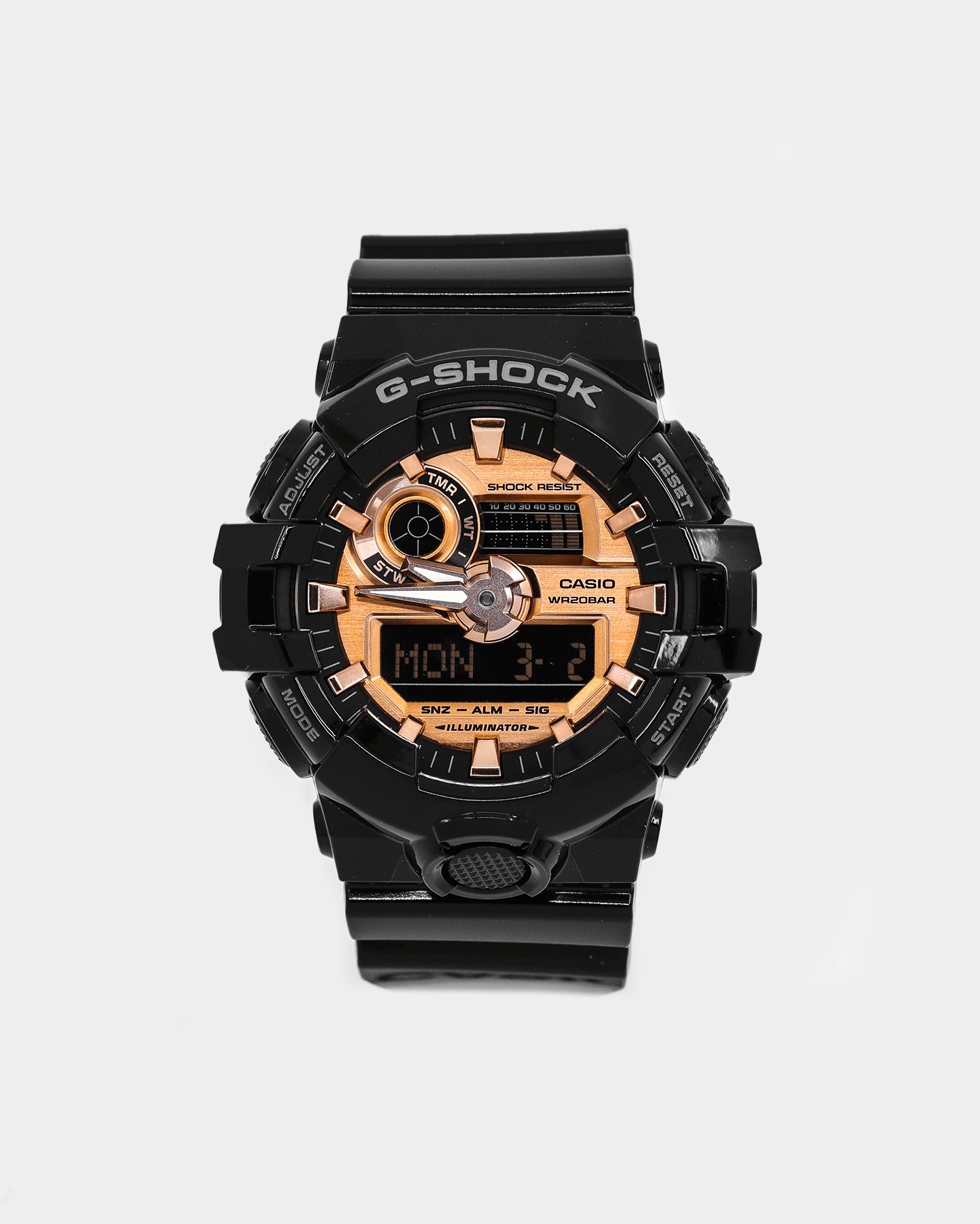 g shock matte black rose gold