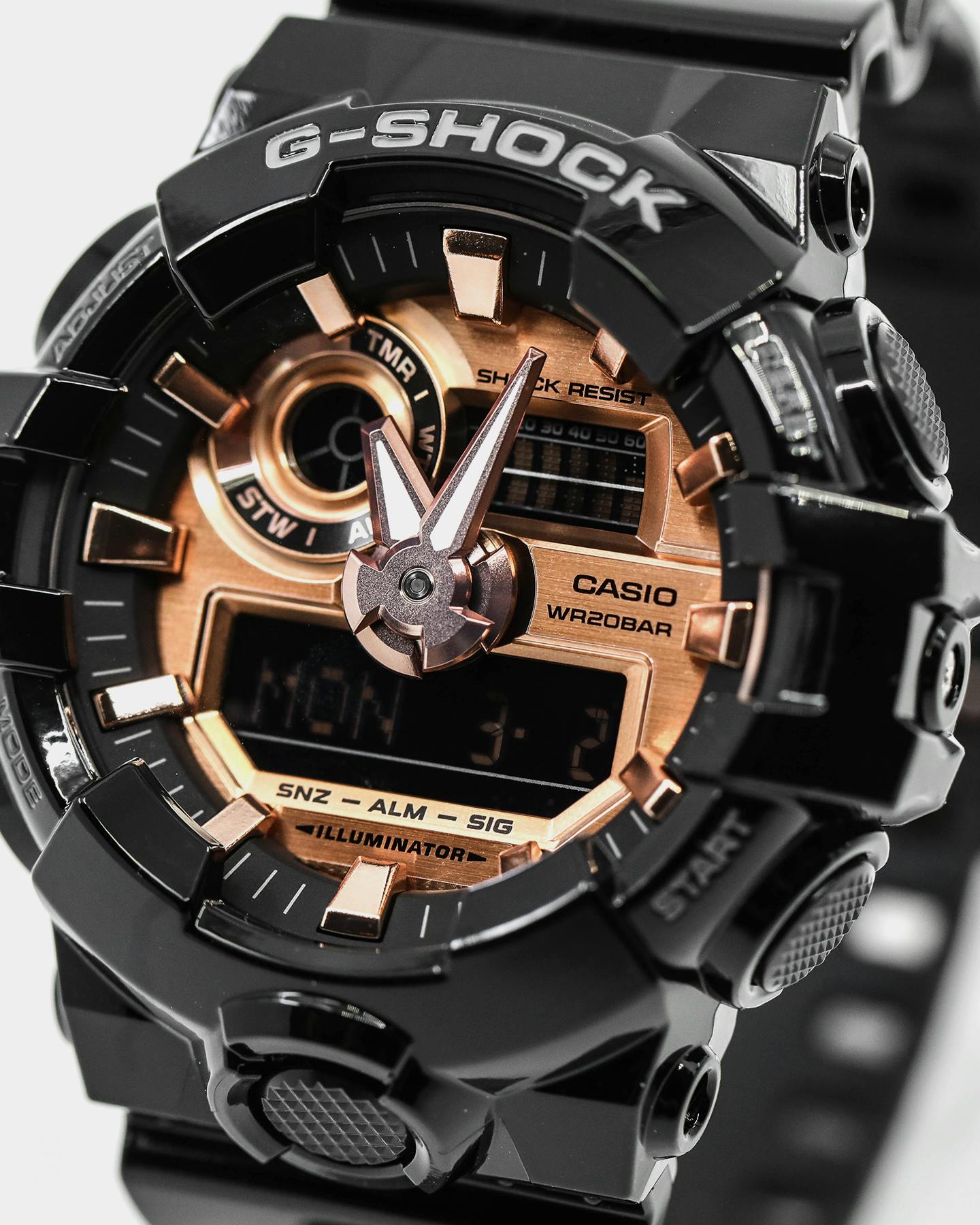 g shock matte black rose gold