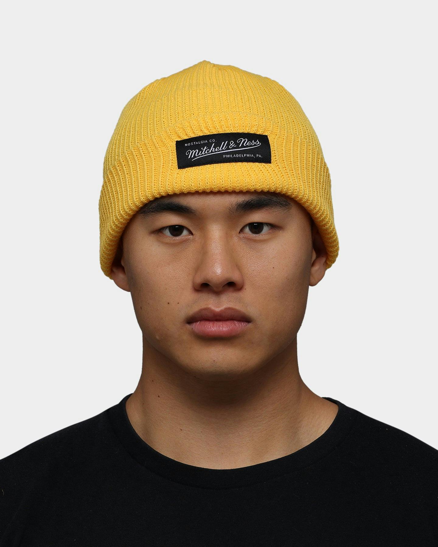 Mitchell & Ness Shallow Cuff Knit Beanie Yellow Culture Kings NZ
