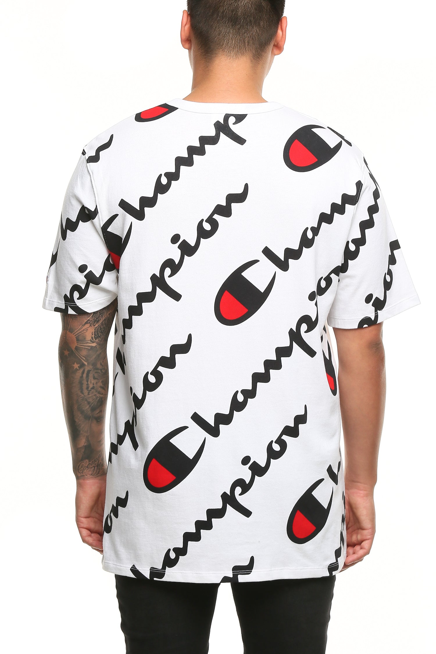 champion heritage tee all over script
