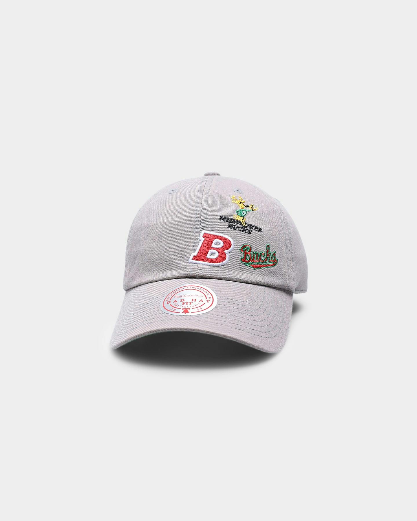 Mitchell & Ness Milwaukee Bucks Patch Dad Hat Strapback ...