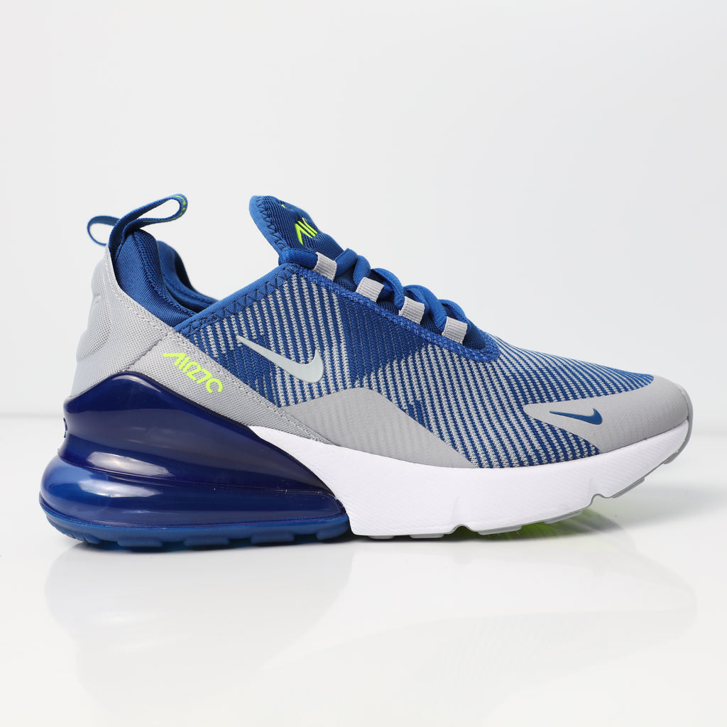 Nike Air Max 270 Jacquard Older Kids' Shoe BlueGreyWhite Nike Air Max 270 Jacquard Older Kids' Shoe BlueGreyWhite