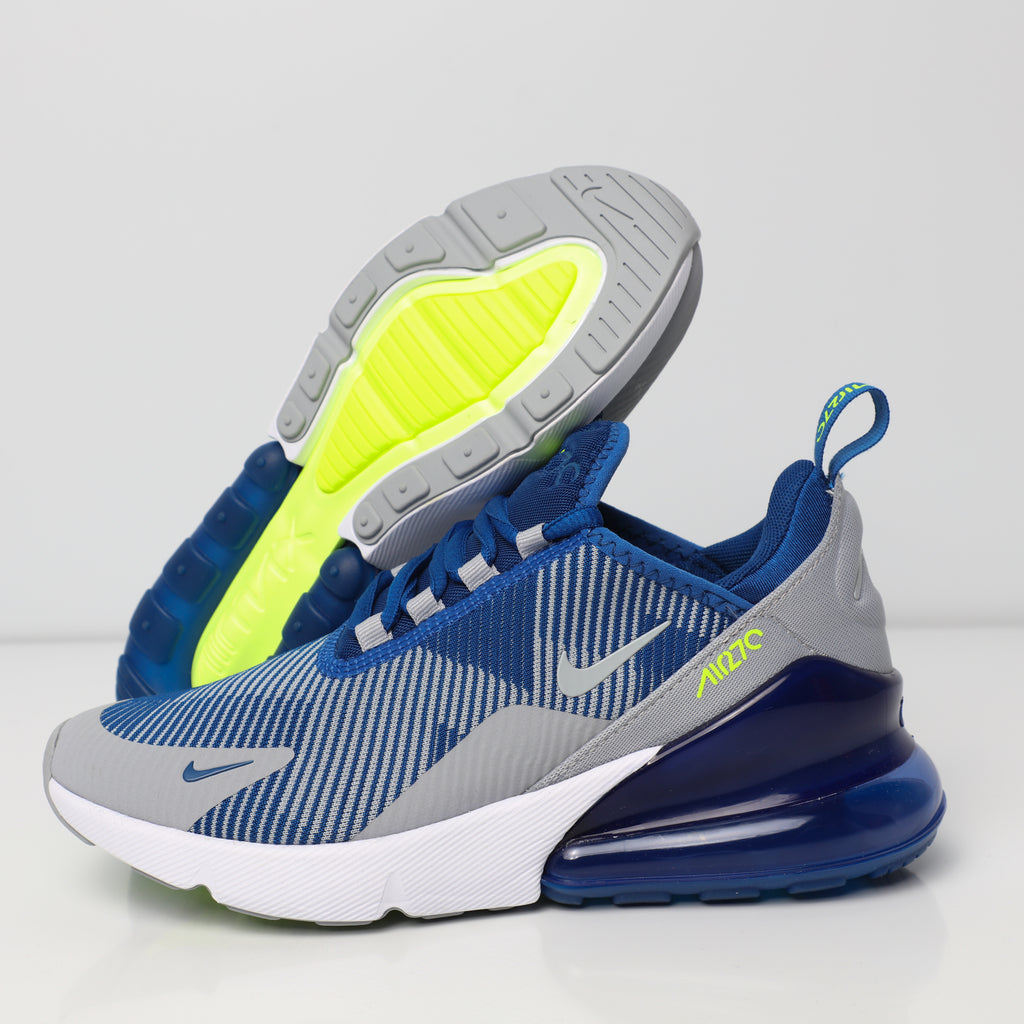 Nike Air Max 270 Jacquard Older Kids' Shoe BlueGreyWhite Nike Air Max 270 Jacquard Older Kids' Shoe BlueGreyWhite