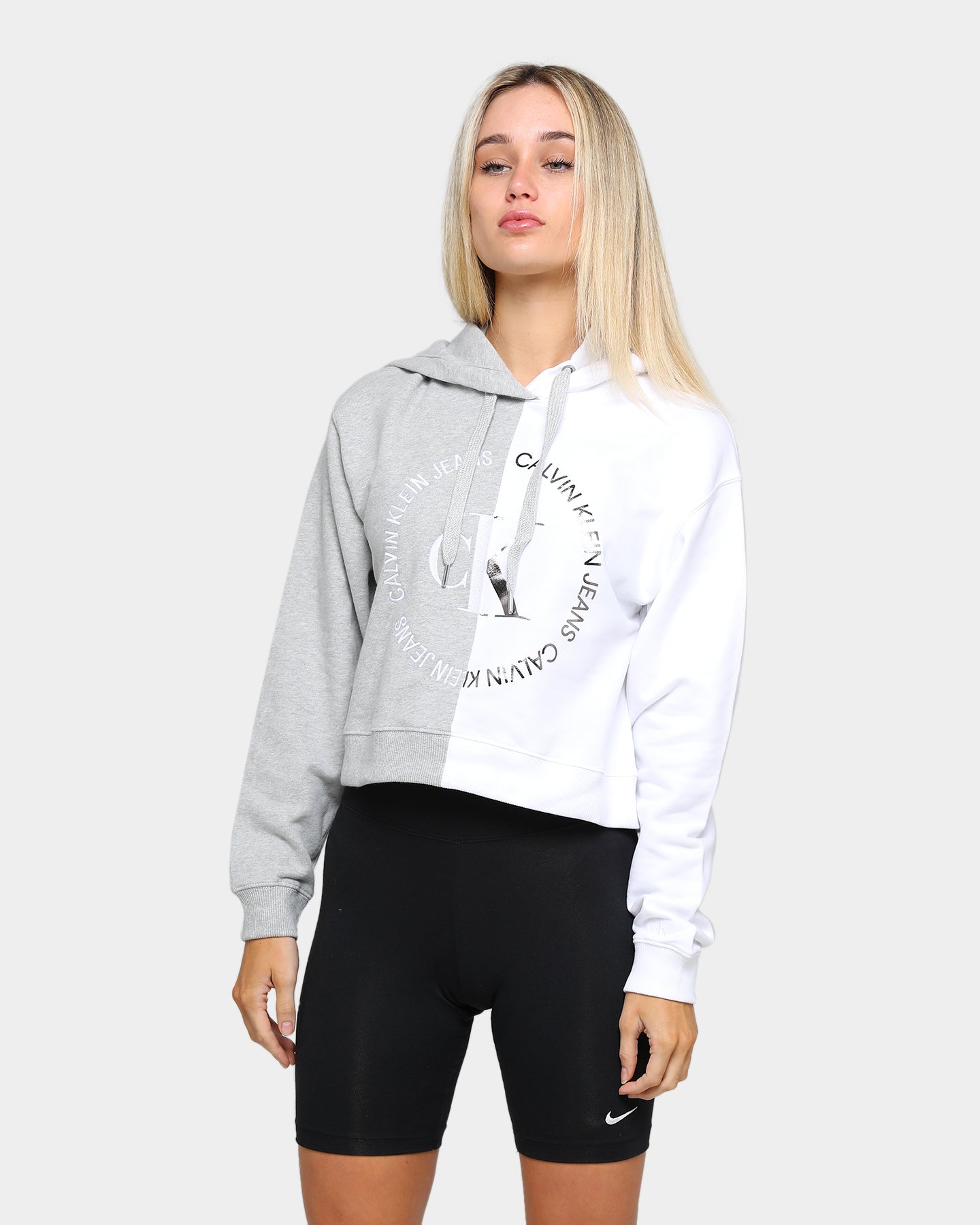 white calvin klein hoodie women's