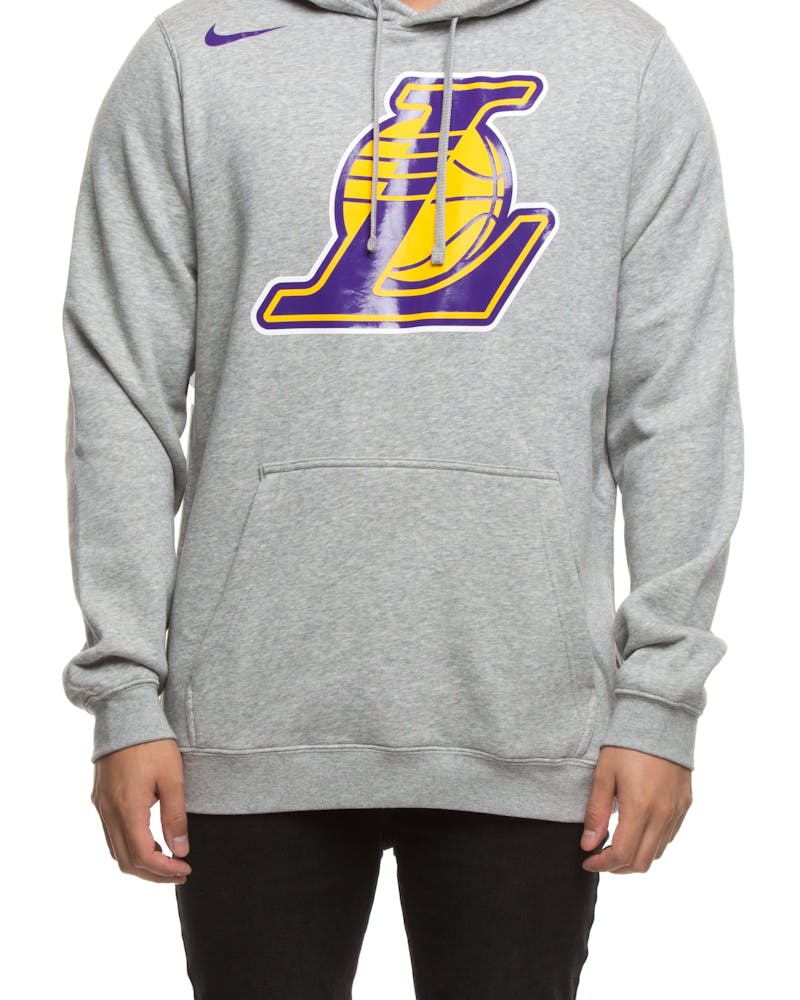Los Angeles Lakers Nike Fleece Hoodie Grey Heather Culture Kings Nz
