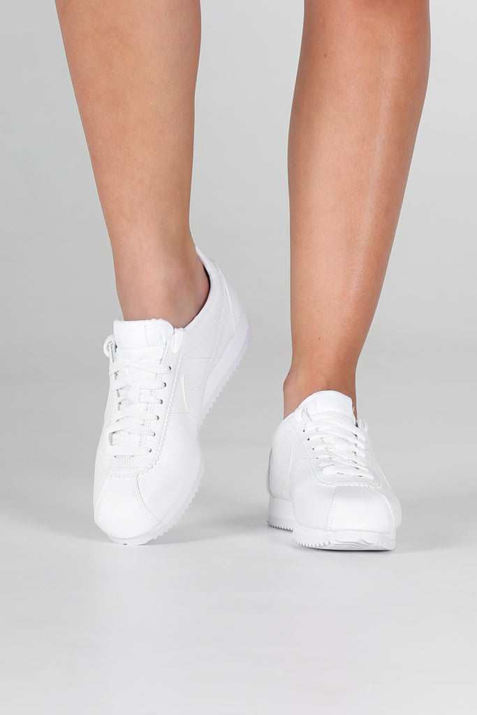 white on white nike cortez womens