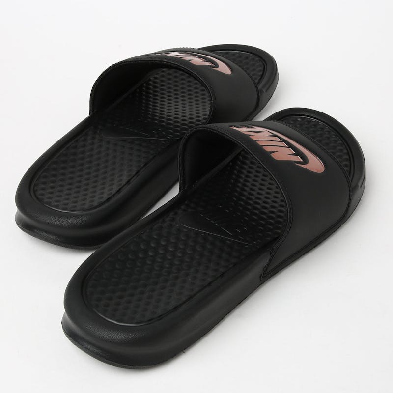 womens nike slides black and rose gold