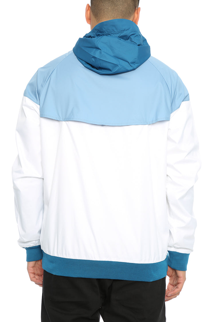 blue and white nike windrunner