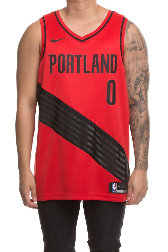 Nike Portland Trailblazers 0 Damian Lillard Alternate Swingman