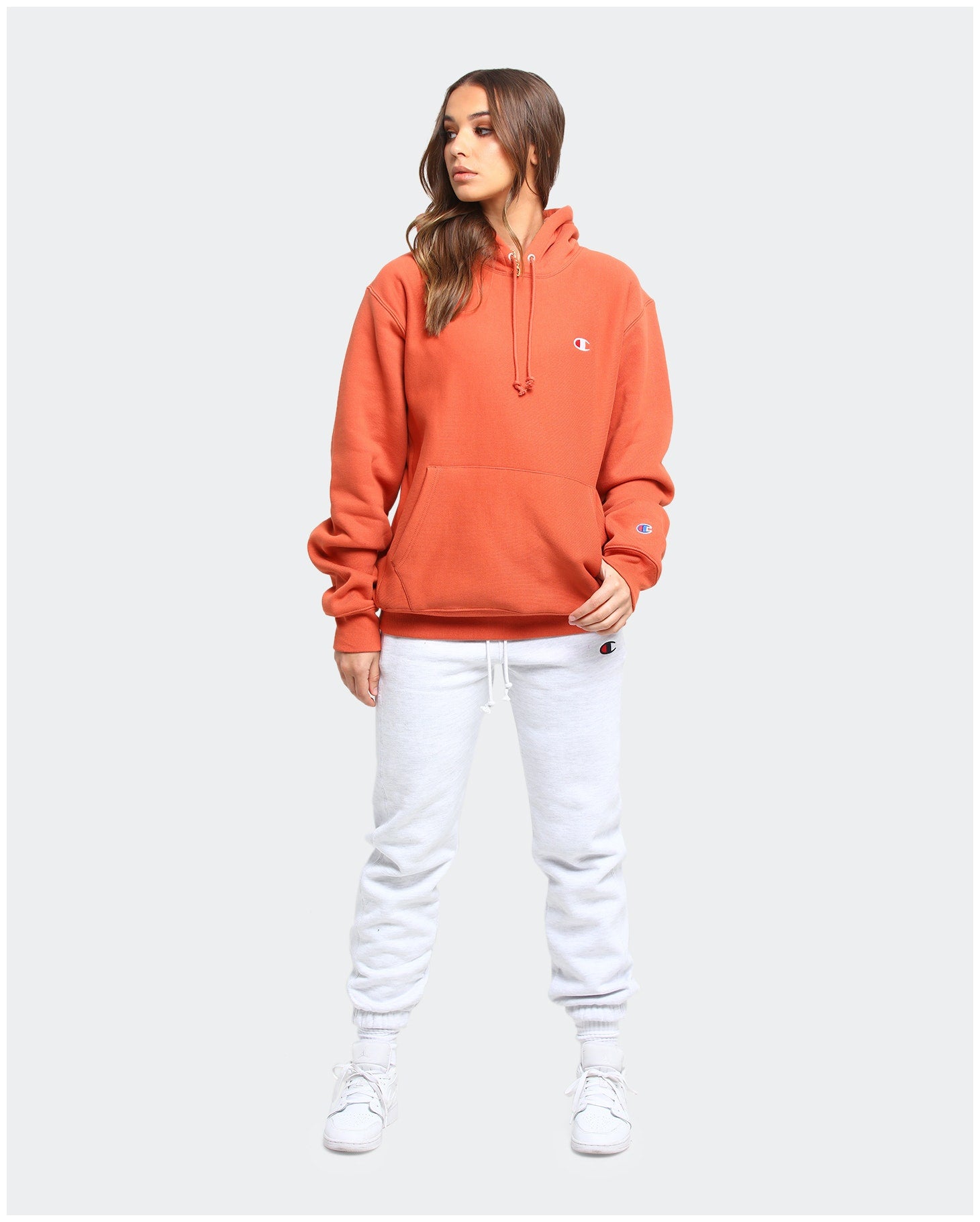 hoodie champion homme orange