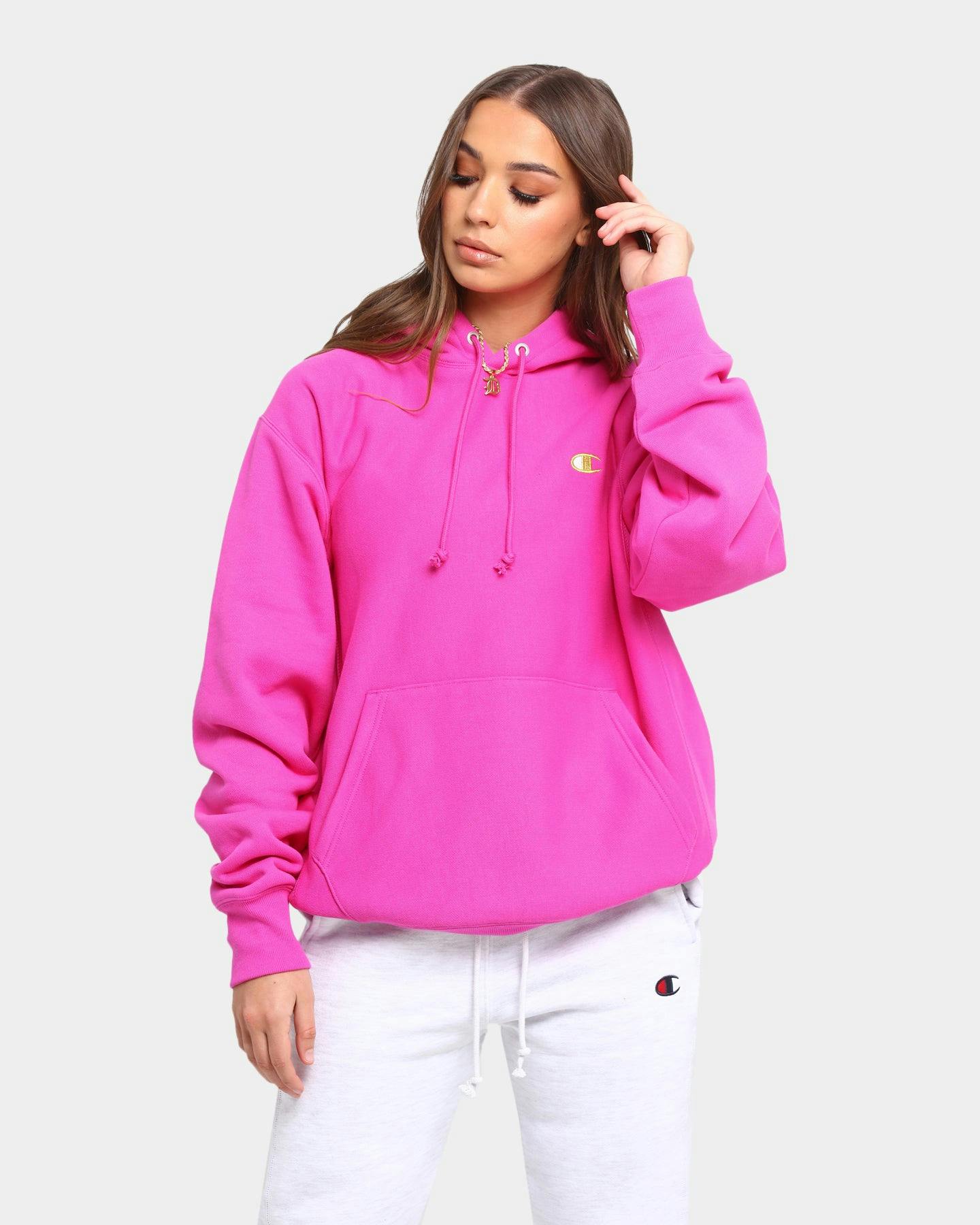 pink champion hoodie womens