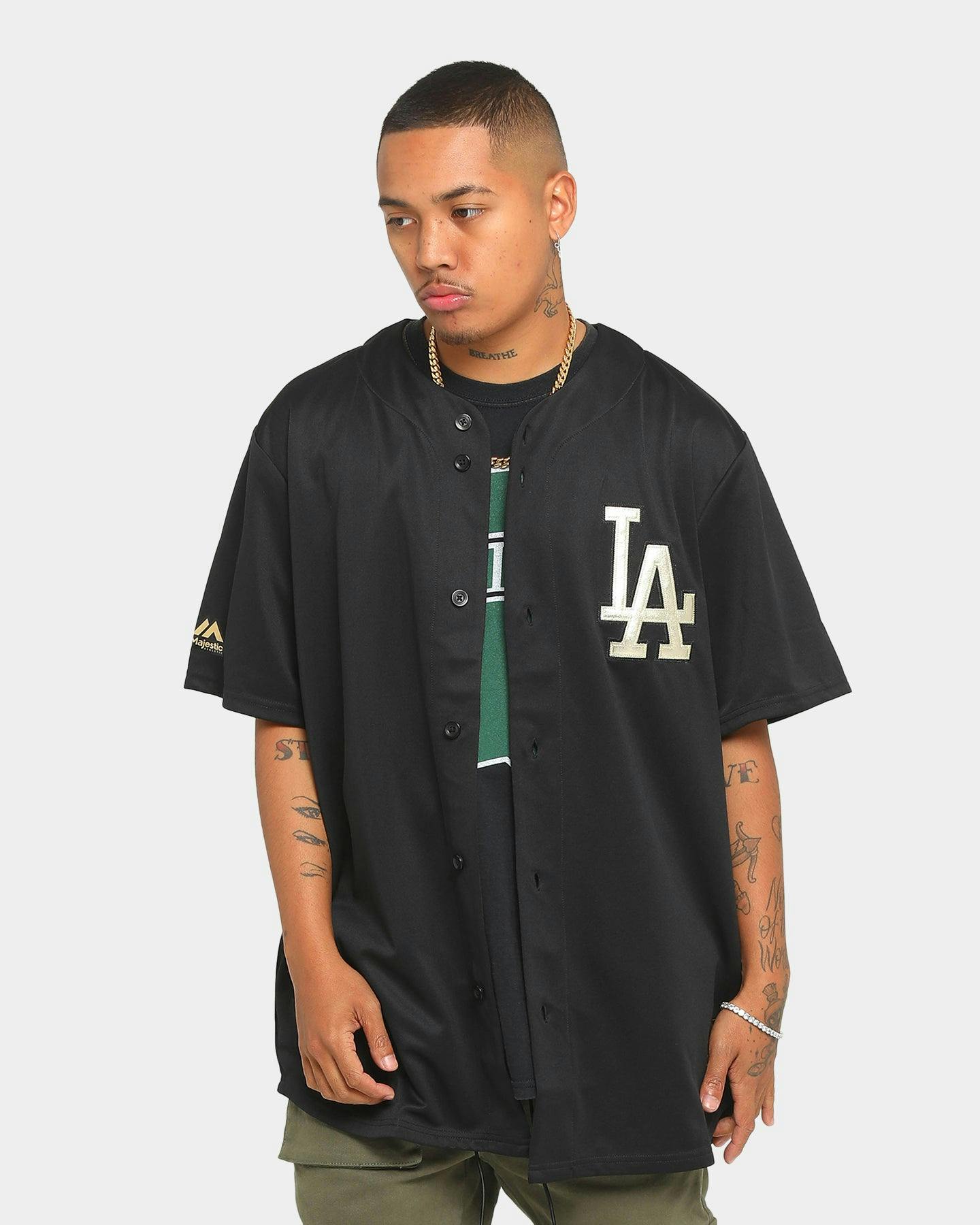 Majestic Athletic Los Angeles Dodgers Gold Replica Jersey Black