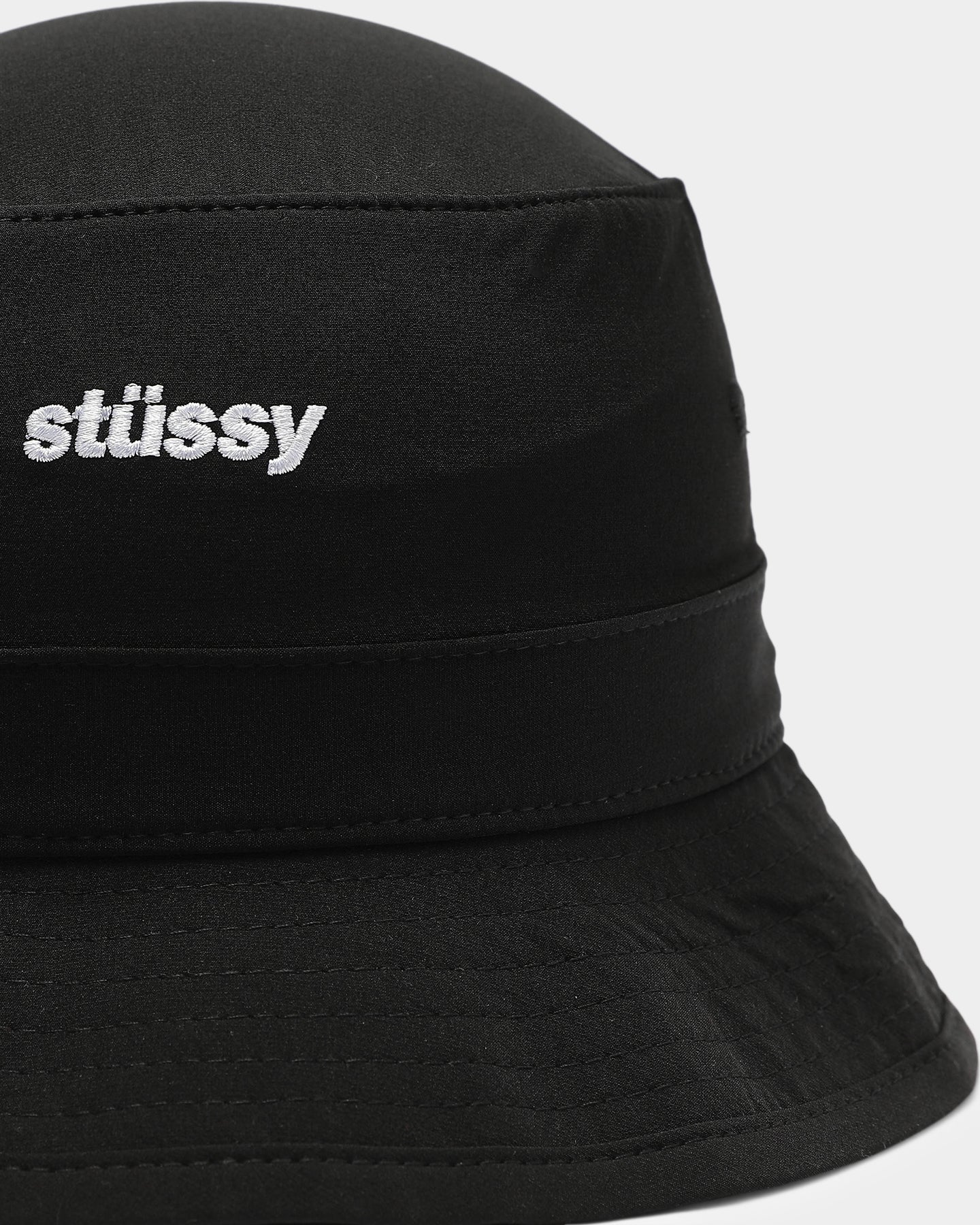 stussy bucket hat black