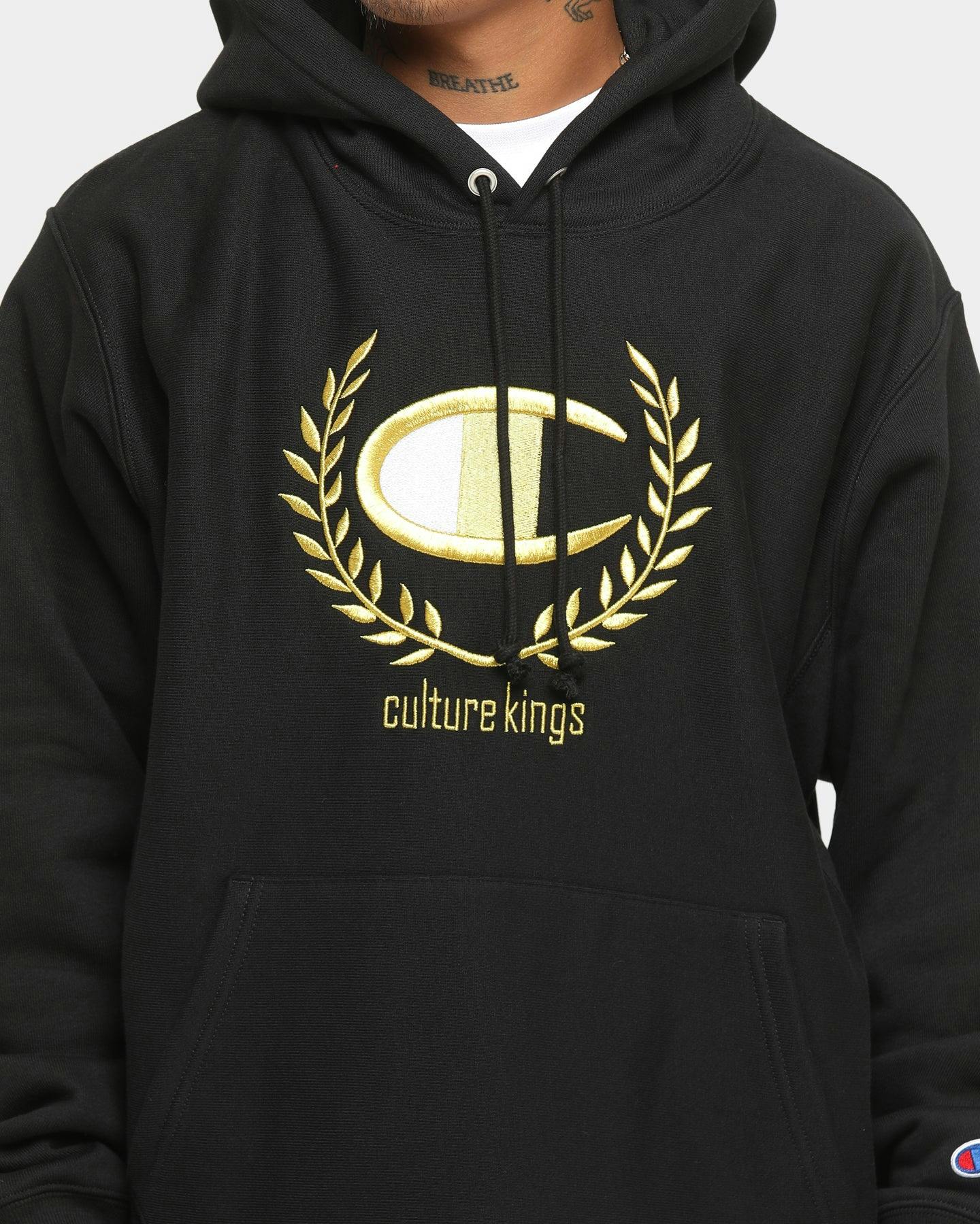 Champion Champion x Culture Kings Reverse Weave Hoodie Black/Gold ...