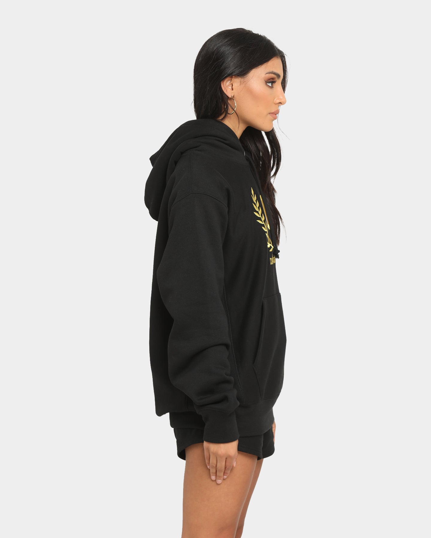 black and gold champion hoodie